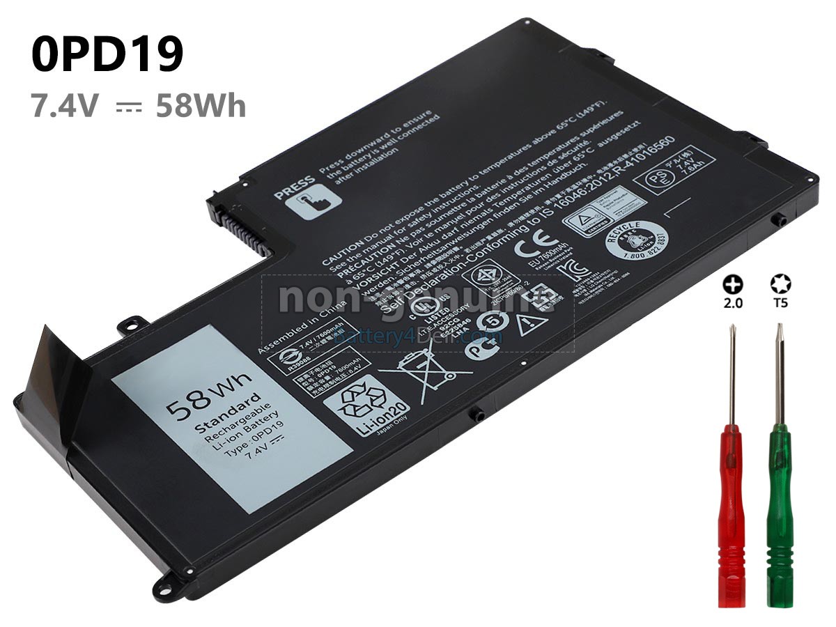 7.4V 58Wh Dell 1WWHW battery replacement