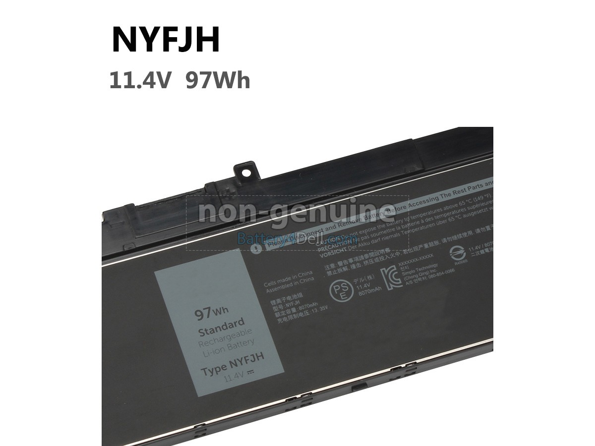 11.4V 97Wh Dell RY3F9 battery replacement
