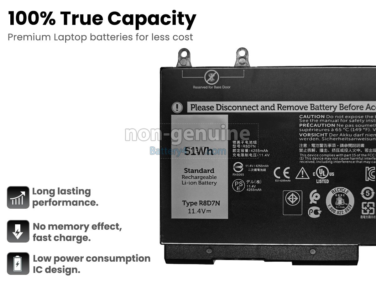 11.4V 51Wh Dell P84F001 battery replacement