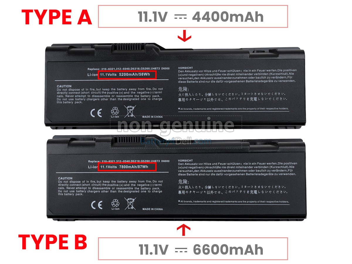 11.1V 6600mAh Dell G5252 battery replacement
