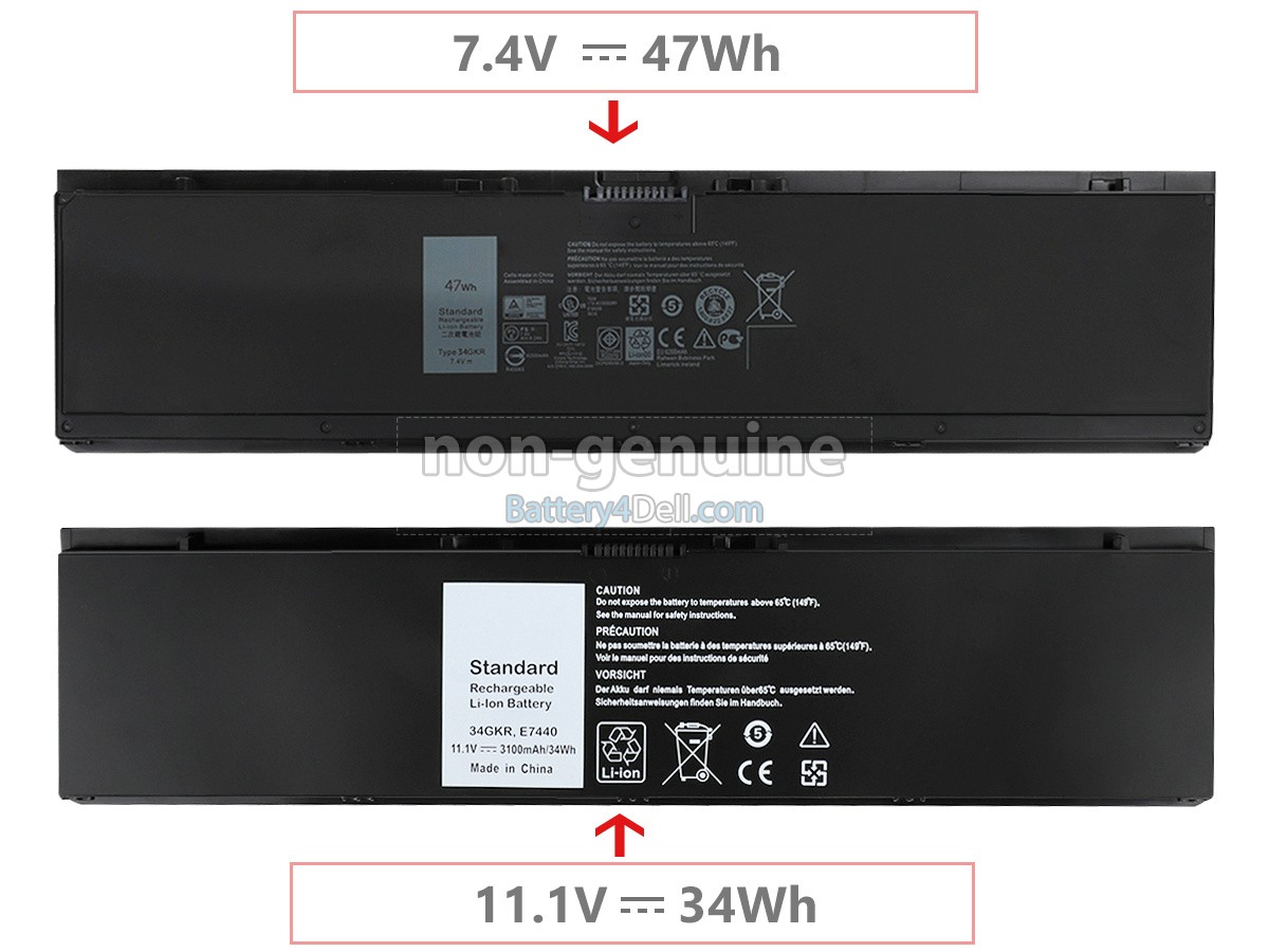 7.4V 47Wh Dell 3RNFD battery replacement