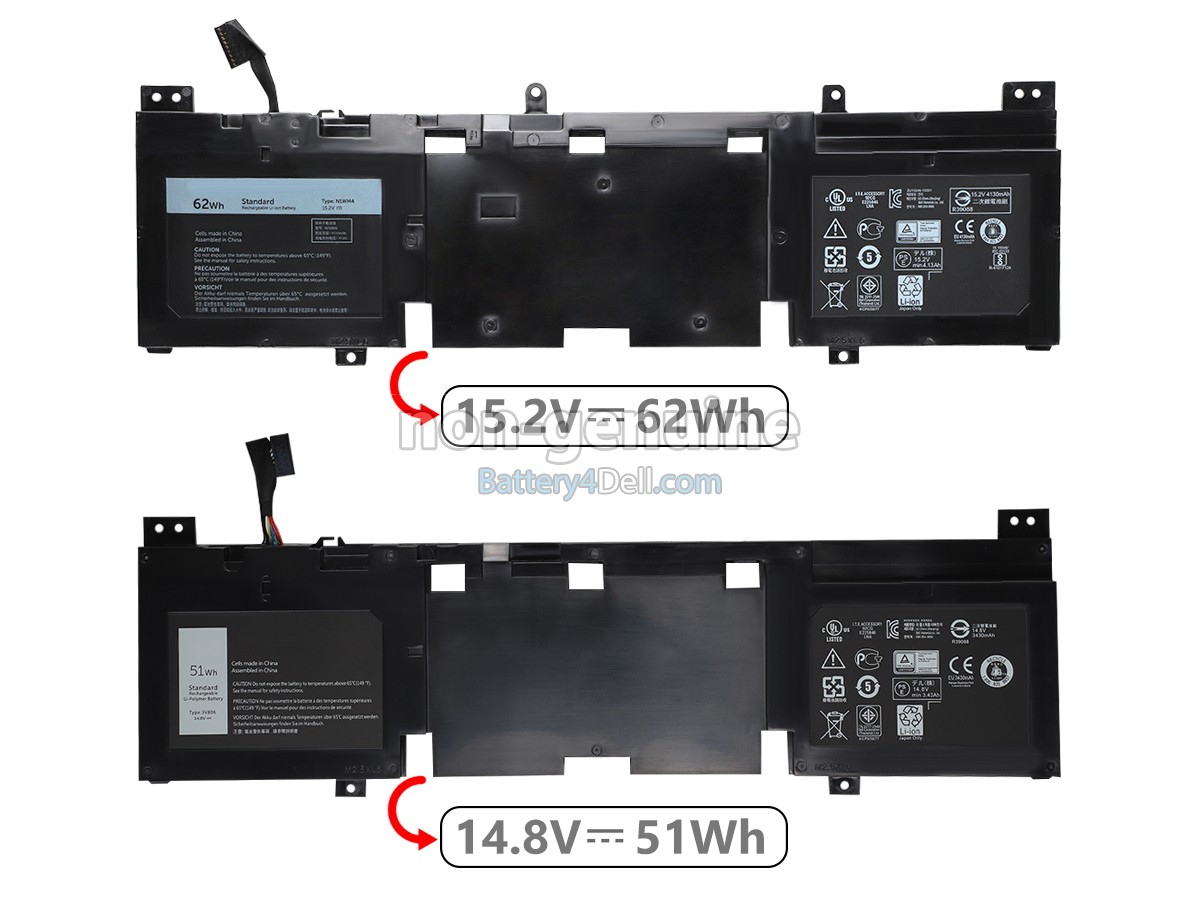15.2V 62Wh Dell 3V8O6 battery replacement