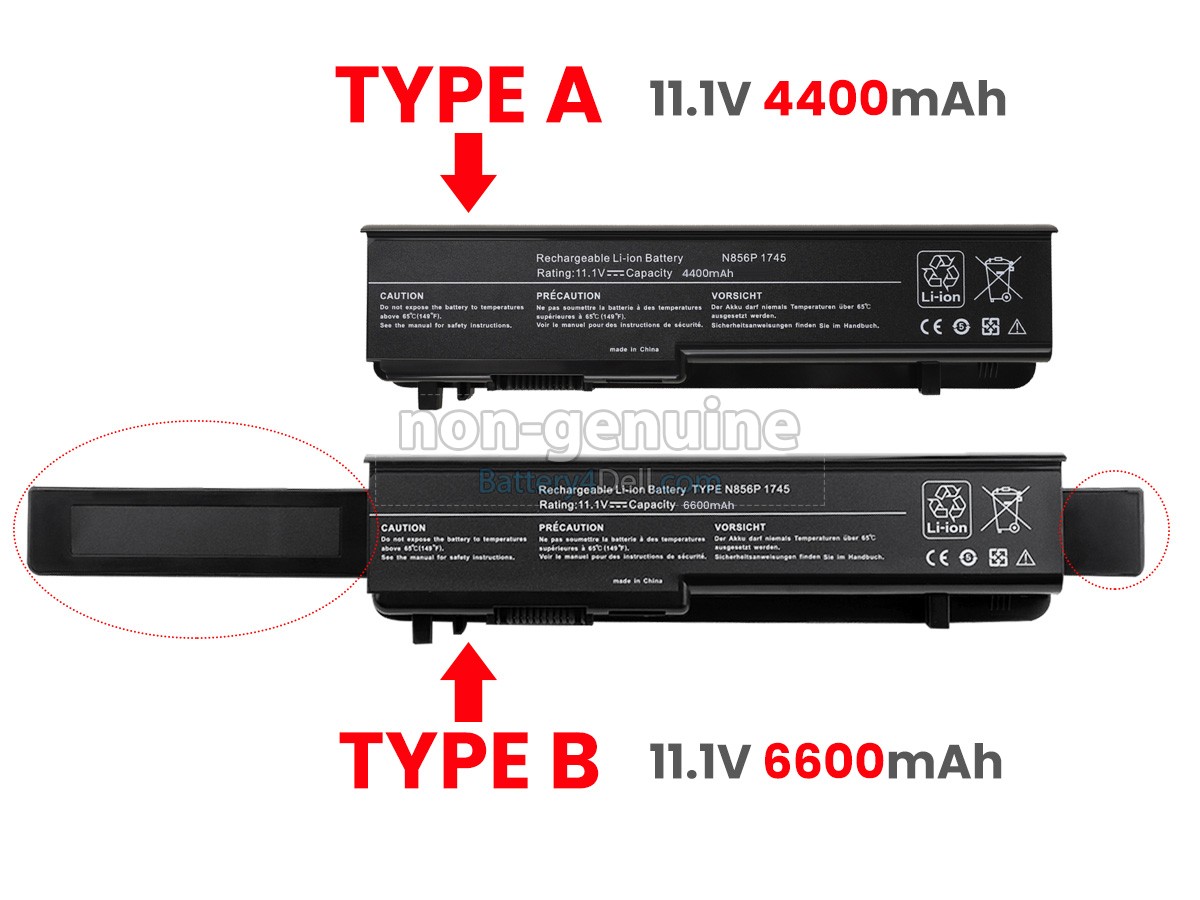 11.1V 6600mAh Dell U164P battery replacement