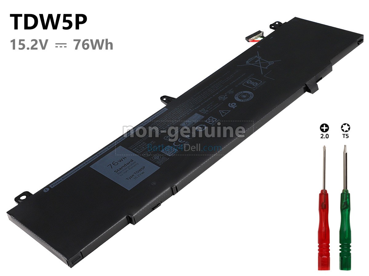 15.2V 76Wh Dell TDW5P battery replacement
